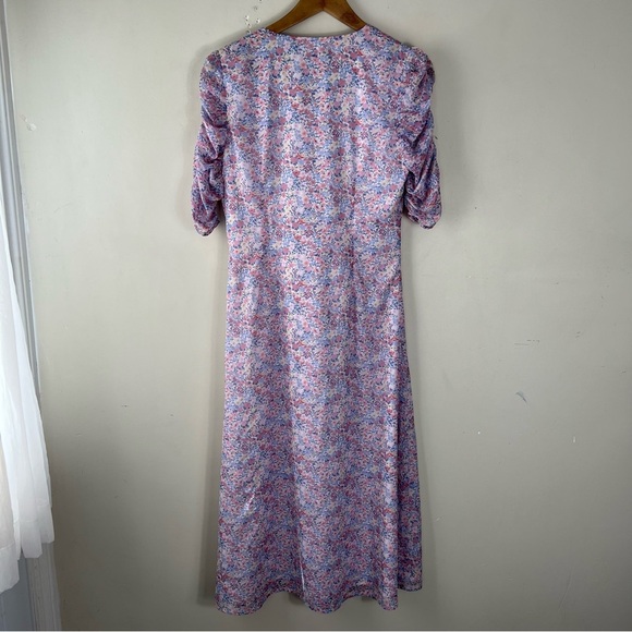 En Saison Lilac Purple V-Neck Floral Midi Dress Cottagecore Feminine Romantic S - Picture 7 of 12